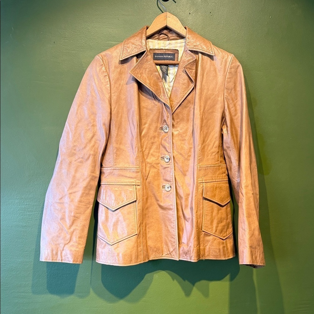 Vintage Banana Republic Tan Leather Jacket